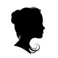 Beautiful girl face silhouette - vector